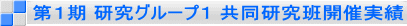 第１期 研究グループ１ 共同研究班開催実績